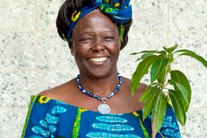 pic of Wangari Maathi with tree