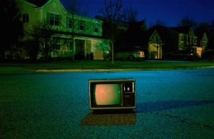 pic of tv in street