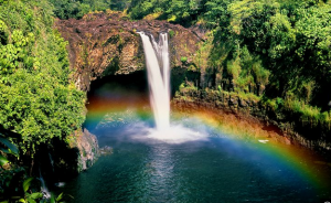 pic of waterfall rainbow